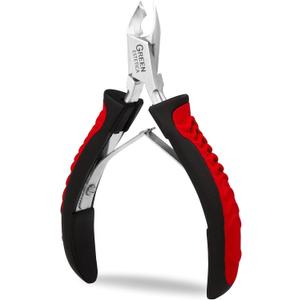 Premium Cuticle Trimmer Stainless Steel Nipper  Sharp Blades with Double Spring  Manicure Pedicure Tool for Home and Salon (Black/Red)
