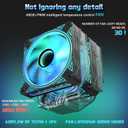 ARGB CPU Cooler with 6 Heat Pipes, Dual 120mm PWM Fans, 1800RPM Speed, for AMD:AM4 AM5/Intel LGA 1700/1150/1151/1200,PC Cooler,CPU Air Cooler,UTL600