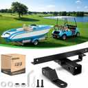 10L0L Golf Cart Trailer Hitch Fit for Club Car DS 1982-up Models Fits on Backseat Footrest Compatible with Cargo Boxes, black