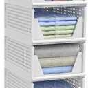 Sorbus 4 Pack Medium Shelf Organizer with Open Front Design Under Shelf for Closet Bathroom Kitchen Garage Plastic Stackable Storage Baskets, Size 2