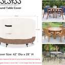 Round Outdoor Table Cover Waterproof Heavy Duty Patio Furniture Covers, Round Patio Table Chair Set Covers - 42" Dia x 28" H (Beige & Brown)