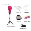 Wig Head 23 Inch Canvas Block Head Wig Stand with Mannequin Head for Wigs Making Display(23Inch, Rose)