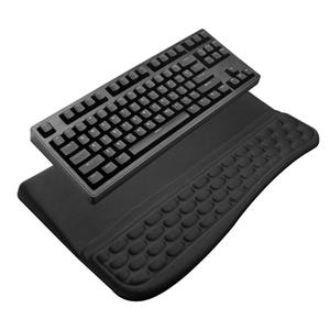 Computer Keyboard Stand Pad with Wrist Rest, Ergonomic Comfy Tilted Keyboard Holder, Keyboard Tray Support for Office Home (02-Black)