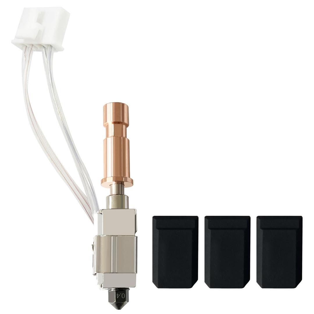 Ceramic Hotend for Kobra S1 Combo Hot End Kit Print Head Heat Block Upgrade Heating Cartridge 200K Thermistor Hardened Steel Nozzle with Extra 2PK Silicone Cover for Anycubic Kobra S1/ACE Pro