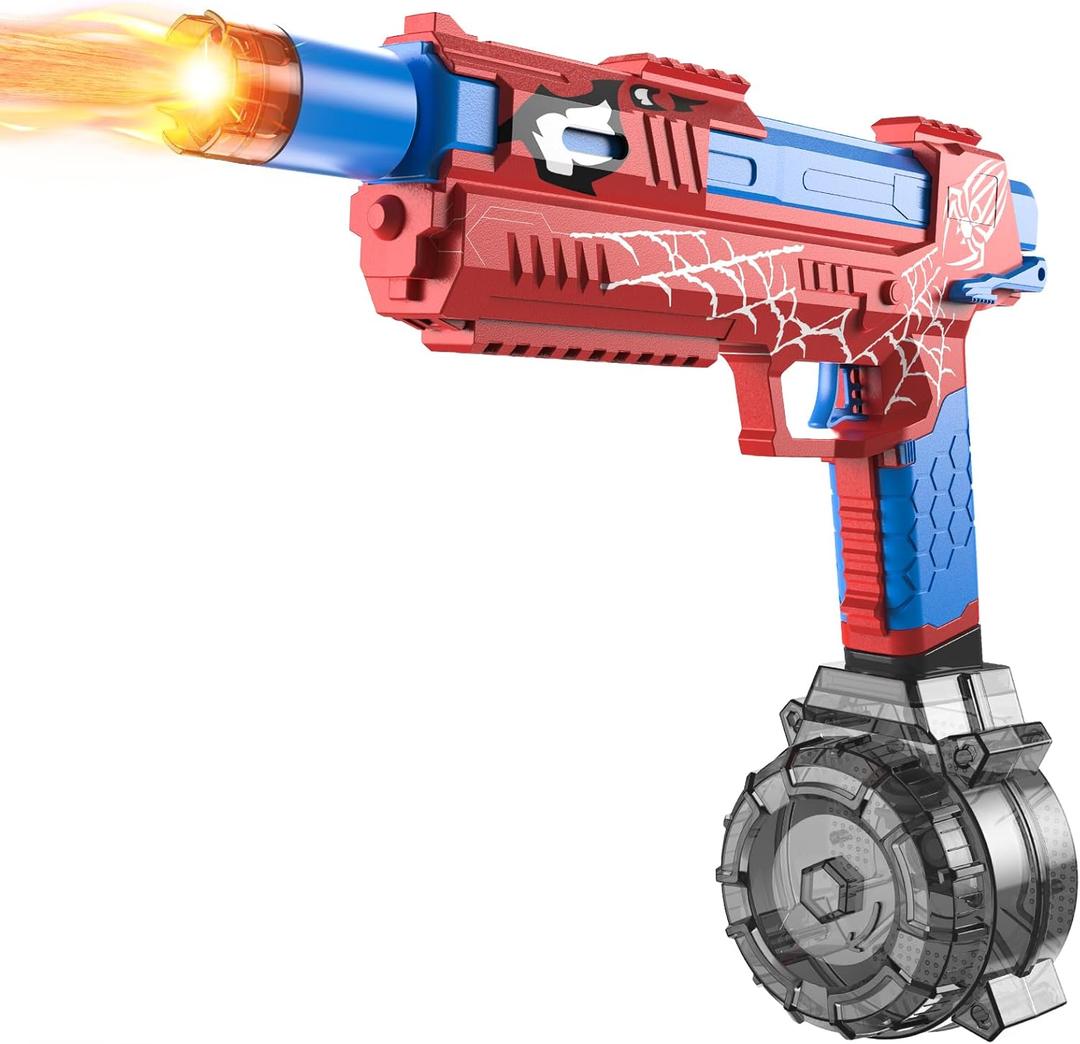 Electric Water Gun for Adults Kids, Automatic Squirt Gun with a Long Range of up to 26 Ft, LED Light Large Capacity IP7 Waterproof Fully Auto Water Gun(Red)