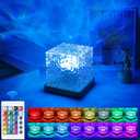 Aurora Glow Lamp,Corded Ocean Lamp Luminorthe Cube Northern Lights Cube Ocean Wave Projector with 16 Colors and Dynamic Ripple Effect for Living Room Bedroom Decor (Cube)