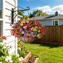 ZeeDix 18 Pcs Artificial Flowers with Hanging Baskets for Outdoors, 14 Inch Hanging Baskets with Fake Silk Flowers for Front Porch Patio Balcony Garden Home Spring Summer Decor, Large