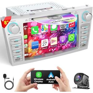 Car Radio for Toyota Camry 2006 2007 2008 2009 2010 2011, 8-inch Touch Screen Car Stereo Support CD/DVD,CarPlay&Android Auto, Bluetooth5.2&Voice Control, Backup Camera& SWC Car Radio for Toyota Camry 2006 2007 2008 2009 2010 2011, 8-inch Touch Screen Car Stereo Support CD/DVD,CarPlay&Android Auto, Bluetooth5.2&Voice Control, Backup Camera& SWC