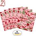 2 x Premium Assorted Camouflage Self Adhesive Vinyl Sheets 12" x 12" Military Camo Vinyl - 5 Pack (Pink)