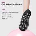 Vanjua 4 Pairs Pilates Socks with Grip for Women, Non Slip Yoga Socks, Grippy Socks for Barre, Dance, Workout and Hospital