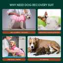 Kuoser Recovery Suit for Dogs, Soft Dog Spay Suit for Female Surgery Recovery, Breathable Dog Neuter Recovery Suit Male, Anti Licking Dog Onesie for Abdominal Wounds Cone Alternatives, Pink S