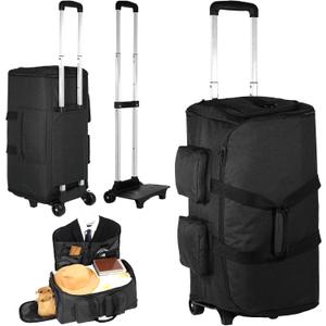 Rolling Garment Bags for Travel, Garment Bag with Wheels, Convertible Garment Duffel bag, Carry On Garment Bag with Shoe Pouch, Rolling Duffel Bag with Detachable Trolley