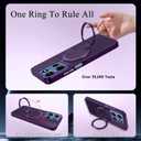 Strong Magnetic for Moto G 5G 2025 Case with Stand,Fit for MagSafe,360Rotatable Ring Designed,Translucent Matte Texture Protective Military Grade Shockproof,All Purple