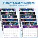 4 x 2026-2027 Wall Calendar - Includes January 2026 to June 2027, 18-Month Paper Wall Calendar 11 x 8.5 Inches.Thick Paper with Julian Dates and Block for New Year and Christmas Holidays To-dos  Notes (E)