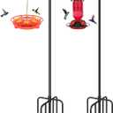 FEED GARDEN Shepards Hooks for Outdoor Bird Feeder Pole 76 Inch Adjustable Tall Heavy Duty Shepherds Hooks for Hanging Plant Baskets, Solar Lights, Wedding Decor, Lanterns, Black (2 Pack)