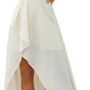 Womens Summer Short Sleeve V Neck Maxi Dress High Low Split Long Flowy Dresses Formal Cocktail Wedding Guest Dresses (XL)