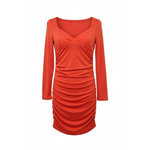 Dress for Women's, Orange, 90% Polyester, Size S