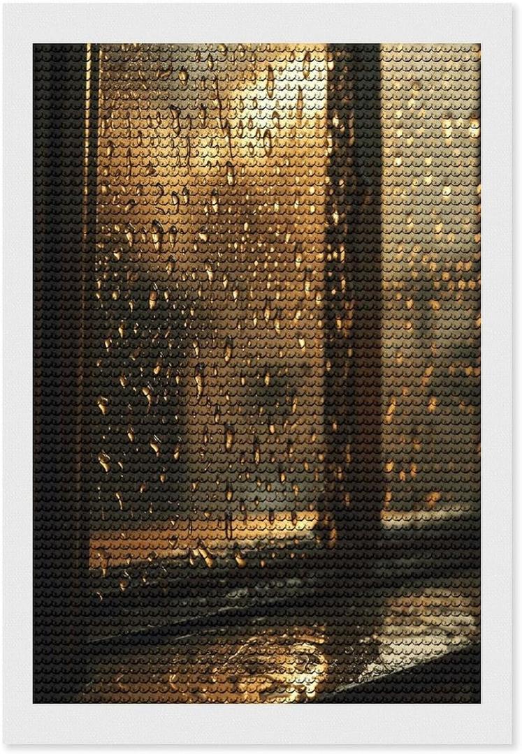 FekiLoot Rain Hits The Window Diamond Art Kits for Adults Full Drill Diamond Dots Paintings for Beginners Gem Art Painting Kits DIY Full Drill Diamonds Dots Painting Picture Arts Craft (8"x12", style)