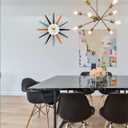 FIELDY Large Wall Clock 22 Inch Mid Century Wall Clocks Starburst Clock Non Ticking Battery Operated 3D Wall Clocks Home Dcor for Living Room, Kitchen, Dining Room, Bedroom