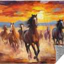 KEEPREAL Glow in The Dark Throw Blanket 55 x 70 Inches, Red Orange Brown Horses Pattern Soft Cozy Flannel Fleece Blanket for Kids and Adult