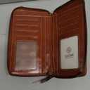 S-ZONE Women RFID Blocking Crossbody Cell Phone Purse Small Faux Leather Wallet Purse (Brown)