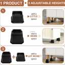 shouwuhho Bed Risers 8 inch, Furniture Risers Elevation in Heights 8 Inch Heavy Duty, Bed Lift Risers for Caster Wheels or Posts of Bed Table Couch, Support up to 6000 lbs, Black, 4 Pack