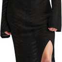 Fisoew Womens 2 Piece Swimsuit Coverup Summer Hollow Out Crop Tops Maxi Skirt Sets Bathing Suit Beach Vacation Outfits (Small, Black)