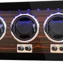 Oryx Watch Winders for 3/6 Automatic Watches Wooden Rotating Watch Box 15 Rotation Modes Setting Display Case with LED Light, AC or USB Powered Super Quiet Mabuchi Motor