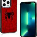 Red Phone Case Spider Compatible with iPhone 13 Pro - Shockproof Protective Cute Cool Spider-Web Phone Case Compatible with iPhone 13 Pro 6.1 Inch Case for Man Girls Women Boy Black Red