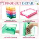 Geetery Turn in Trays Classroom, Clear Mixed Color, Set of 12 | Plastic Trays for Teachers Stackable Paper Tray Classroom Teachers Desk Letter Organizer Storage Baskets for Office,Desk,Home