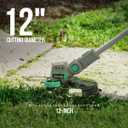 Litheli 12Inch Cordless String Trimmer/Edger, 20V Weed Wacker Eater Battery Powered Grass Trimmer with Auto-Feed for Lawn Trimming/Edging, with 2.0Ah Battery and Charger Included, 12.1" 20V Cordless