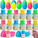 JOYIN 24 Pcs Prefilled Easter Eggs Bubble Wands for Kids Party Favors, Basket Stuffers, Toys Inside for Children Fun, Easter Decorations, Egg Hunt Game, Classroom Prize Supplies Gifts Dcor