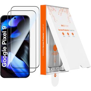 KUZOOM 2 Pack HD Clear Tempered Glass Screen Protector for Google Pixel 9