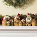 Roman Holy Family Three Kings and Shepherd Christmas Nativity Nesting Dolls, Set of 9
