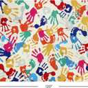 STARUIA Colorful Kids Rug for Playroom 8x10, Large Handprints and Footprints Classroom Rug, Non-Slip Washable Area Rugs for Kids Room Nursery, Soft Throw Carpet Indoor Playmat for Living Room Bedroom