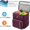MIYCOO Lunch Bag & Lunch Box for Women Men, Double Deck Leakproof Insulated Soft Large Adult Camping Cooler bag for Work, Beach, Picnic, Travel (Purple, 15L)