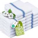 Utopia Towels Blue Dish Towels [12 Pack - 15 x 25 Inches] 100% Ring Spun Cotton Highly Absorbent & Reusable Cleaning Bar, Tea, Kitchen and Dishcloths Set - 200 GSM