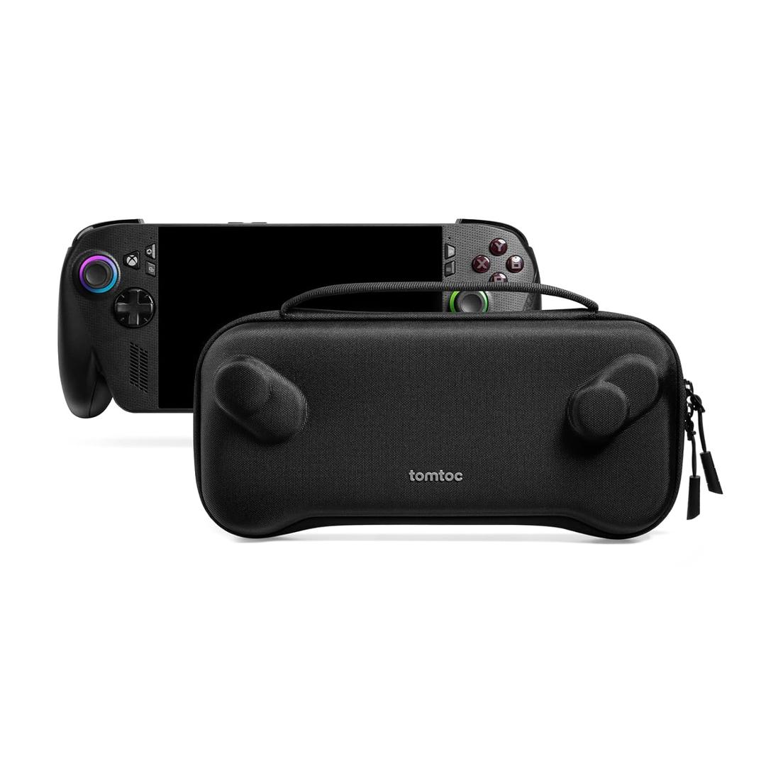 tomtoc Slim Carrying Case for ROG Xbox Ally X/ ROG Xbox Ally 2025, Military Grade Protection Hard Shell Protective Cover, Portable Odorless Felt Travel Bag for Console & Accessories (Black)