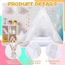 6 Sets Teepee Tent with Inflatable Airbed, Bed Tray Table, Fitted Sheet and Pillow Insert Play Tent for Indoor Outdoor Slumber Sleepover Party, 25 inches x 21.85 inches x 17.72 inches