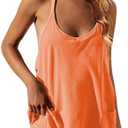 VATEAMI Women Sleeveless Athletic Dress Mini Dress Spaghetti Strap Sundress with Shorts, XS