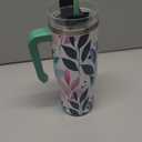 Hydrapeak Voyager 25 Oz Stainless Steel Tumbler with Handle, Insulated Water Bottle With Straw & Lid, Cupholder Friendly Reusable Travel Mug (Floral)