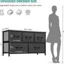 YITAHOME Dresser with 5 Drawers - Fabric Storage Tower, Black Dresser & Chest of Drawers, Organizer Unit for Bedroom, 11.8"D x 39.4"W x 21.8"H
