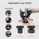 JINKEY Dual Cup Holder Phone Mount for Car2-in-1 Adjustable Gooseneck Cradle with 360 Rotation Heavy Duty Universal Automobile Stand for Most 4"-6.7" i-Phone Mobile-Phone Holder