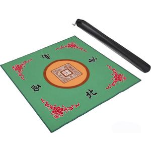 Mahjong Mat, Anti Slip and Noise Reduction Table Cover for Mahjong, Poker, Card, Board & Tile Games (Green, 31.5 inches)
