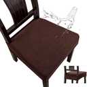 Genina Waterproof Seat Covers for Dining Room Chair Covers Waterproof Dining Chair Covers (6 PCS-Rear-Covered, Chocolate)
