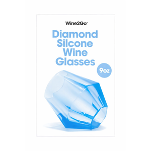 Wine2Go Diamond Silicone Wine Glasses 9oz 2 Pieces 