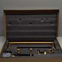 GERZWY Bathroom 4-Pieces Accessories Sets Gold Stainless Steel - 18-Inch Double Towel Bar Coat Hook 12-Inch Hand Towel Bar Toilet Paper Holder AG1102C(45) 01C(30.5) C5C7B-4BE