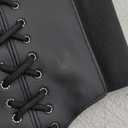 Spooktacular Creations Halloween Black Corset Waist Belt, Waist Belt Costume Lace-Up Black Corset Waist Belt for Adult Women, Renaissance Tied Elastic Corset Belt for Halloween Costume Cosplay Party