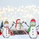 2 x CYNOSA 3Pcs Snowman Table Signs Christmas Decorations for Home Christmas Decor Winter Rustic Wooden Snowman Tabletop Centerpieces Block Signs Decorations for Xmas Holiday Party Indoor Home Decor
