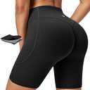 IUGA Gym Shorts Women Scrunch Butt Lifting Tummy Control Biker Shorts with Pockets High Waist Yoga Booty Workout Running 6" L